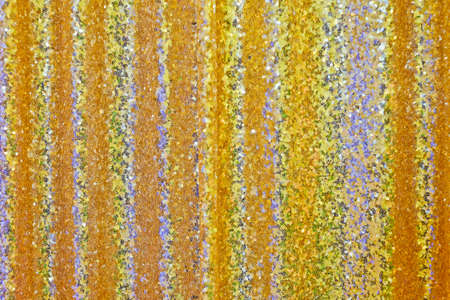 Gold Fabric Background, Cloth Golden Sparkles Texture, Waves Borderの写真素材