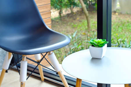 A coffee table in the corner coffee shop.の写真素材