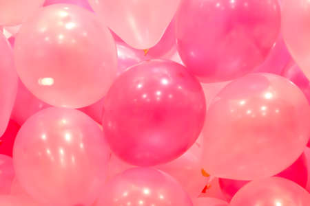 pink balloons on background (balloons background)の写真素材