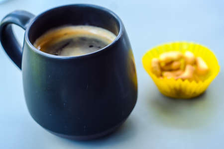 Coffee Hot americano black cup on tableの写真素材