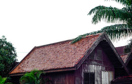 Antique style wood pavilion southern Thailand.の写真素材