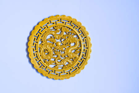 Dragon statue in Chinese shrine, Thailandの写真素材