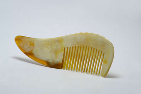 Horn comb isolated on white background (clipping path)の写真素材