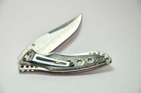Old Penknife on a white background. (clipping path)