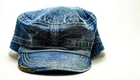 jeans working peaked cap. Isolated on a white background.の写真素材