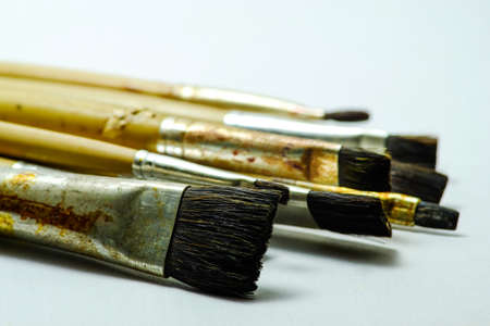 brushes for painting isolated on white backgroundの写真素材