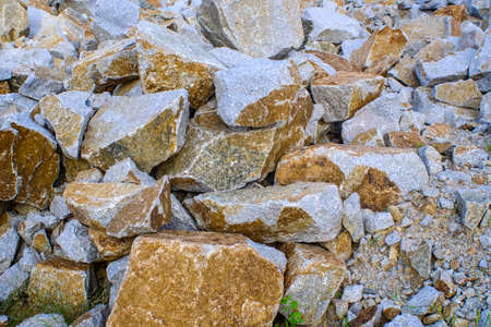 Many large rocks in a quarry.の写真素材