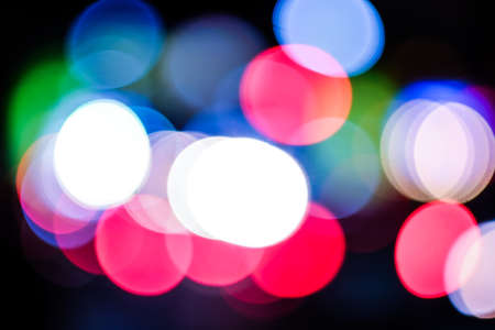 Abstract urban night light bokeh, defocused background