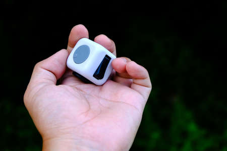 Fidget Cube stress reliever, fingers toy, white. (relax)