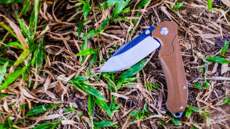 Knife in the form of vintage. Knife for military operations.の写真素材