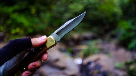 Knife in the form of vintage. Knife for military operations.