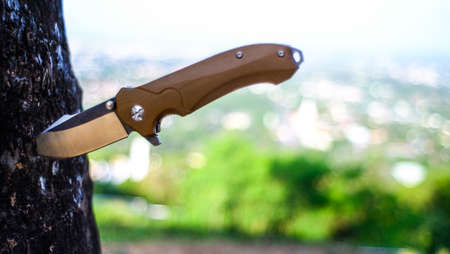 Knife in the form of vintage. Knife for military operations.の写真素材