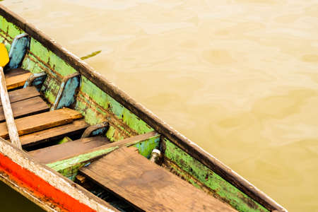 Ohrid lake. Fishing boat personal in sea background