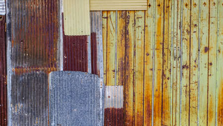 Old zinc wall surface background. corrugated iron siding vintage texture background.