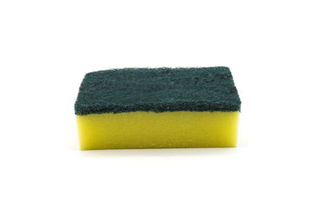 dishwashing sponge isolated on white backgroundの写真素材