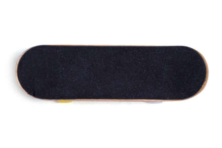 Isolated fingerboard. Top view skateboard on white background.の写真素材