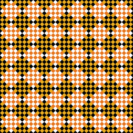 Black and orange gingham pattern. Seamless vector plaid design suitable for fashion, home decor and stationary. Perfect for Halloween and thanksgiving.のイラスト素材