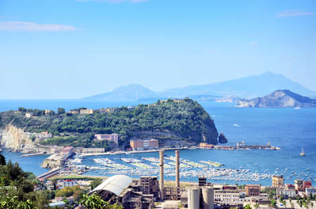View of Nisida,island in the gulf of Pozzuoli,Napoli, Italy.の写真素材