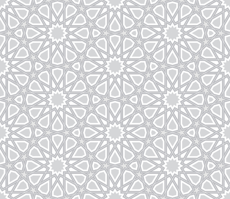 Geometric Star Pattern, Light Grey Background, Vector Illustrationのイラスト素材