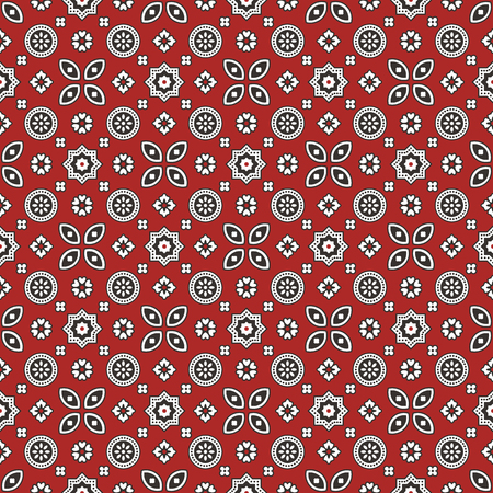 Sindhi Red Ajrak Patternのイラスト素材