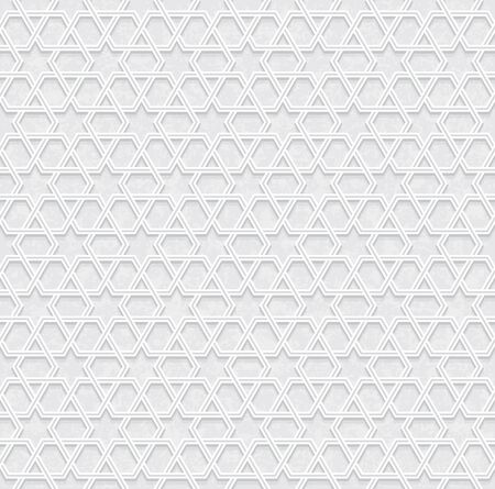 Arabesque Star Pattern with Grunge Light Grey Background, Vector Illustrationのイラスト素材