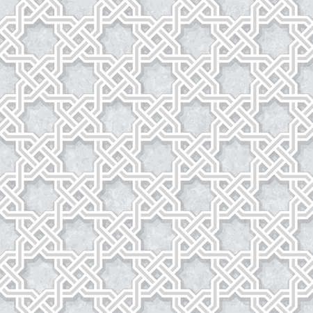 Geometric seamless light grey pattern, Traditional Arabic wallpaper, Vector illustrationのイラスト素材