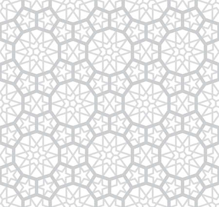 Geometric seamless light grey pattern, Traditional Arabic wallpaper, Vector illustration