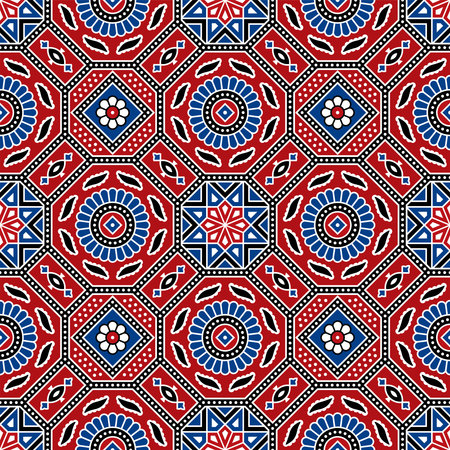 Traditional Ajrakh illustration patternのイラスト素材