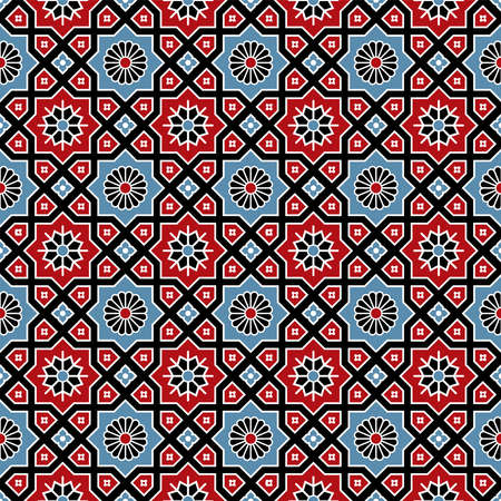 Sindhi Ajrak Pattern, Vector Illustrationのイラスト素材