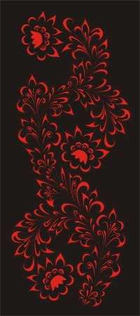 Russian folk art , stylized paintings, Hohlomaのイラスト素材