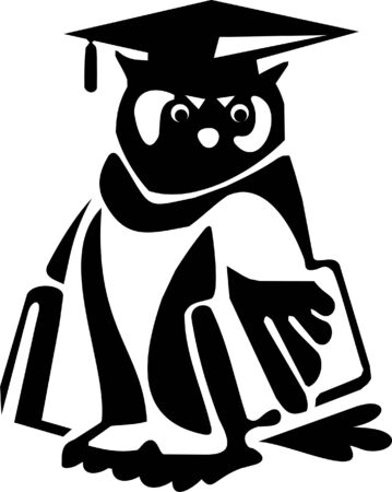 academic owl with a briefcaseのイラスト素材