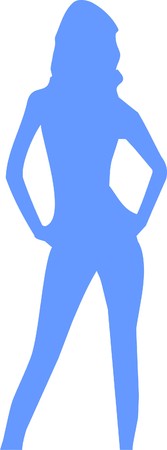  Silhouette of beautiful girlのイラスト素材