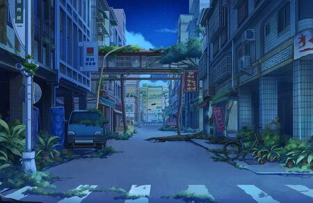 abandoned towns - Nightの写真素材