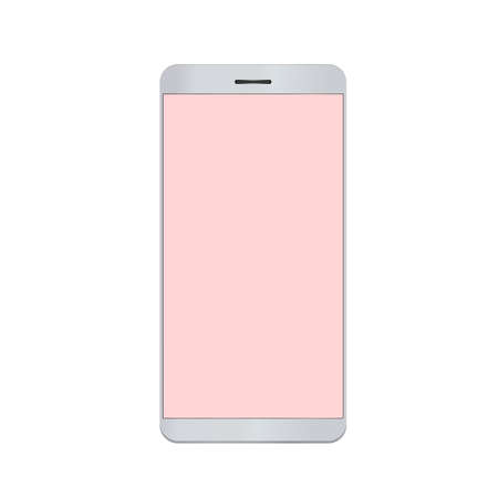 Mobile phone isolated on white. Realistic smartphoneのイラスト素材