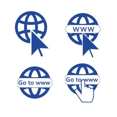 Go to web icons  . Dark blue isolatedのイラスト素材