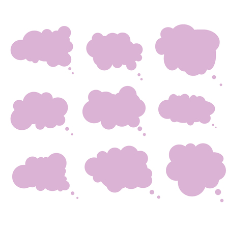 A set of dialog boxes in the form of a cloudのイラスト素材