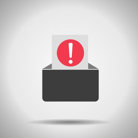 attention email warning sign illustration design over whiteのイラスト素材