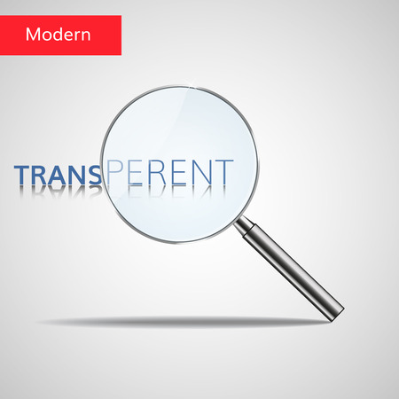 Magnifier realistic transparent vector. Magnifying glass with shadowのイラスト素材