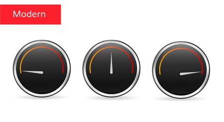 Download speed tachometer icon. Vector  speed sensor. Low and high download speed  ui element.