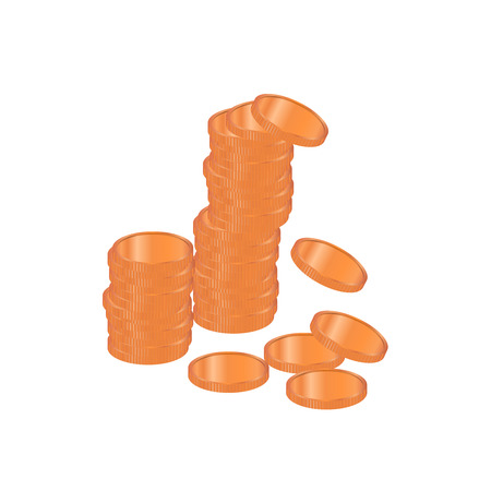 Golden coins pile vector.のイラスト素材