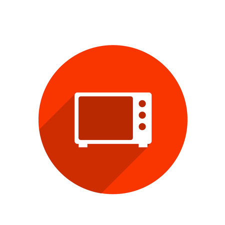 Modern style microwave icon in flat design.のイラスト素材
