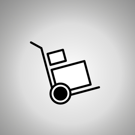 hand truck icon . hand track with boxesのイラスト素材