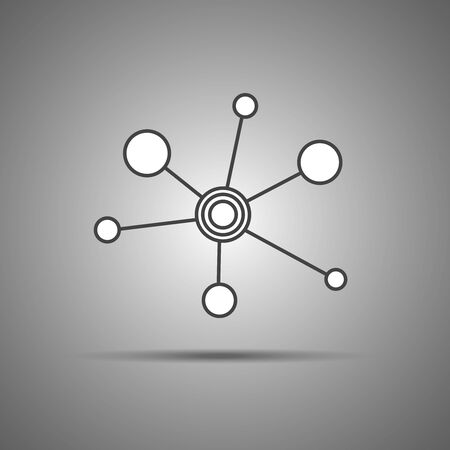 hub icon . Connected circules in molecule formのイラスト素材