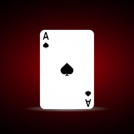 Spade ace on dark background . Realistic spade poker symbolのイラスト素材
