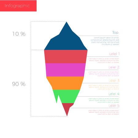 Iceberg info graphic  with levels and text Business concept.のイラスト素材