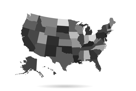 Usa states map isolated for infographic blank usa map templateのイラスト素材