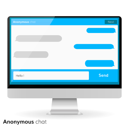 Computer screen messaging text boxes empty bubles anonymous chat design on computer screenのイラスト素材