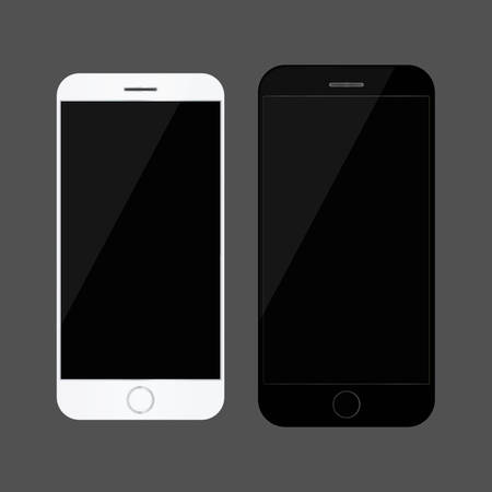 Blank mobile phone smartphone mockup screen background vector templateのイラスト素材