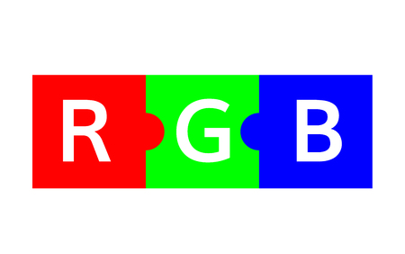RGB color  scheme  puzzle illustration vector rgb graphic modeのイラスト素材