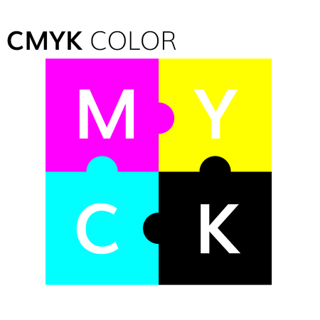 CMYK color  scheme  puzzle illustration vector CMYK graphic modeのイラスト素材